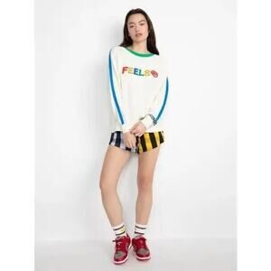 Alice + Olivia BIG FEELINGS Feels BF Rainbow Sweatshirt Women's Size XS Sweater